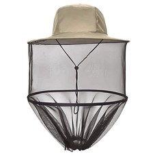 捷華 可拆卸防蚊罩登山帽，深米黃色，尼龍材質，適用頭圍60cm, 60 x 10 x 8.5cm