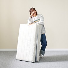 024HOME Danjin床墊 3段 折疊式床墊+內套+絎縫套組, 象牙白, 7cm