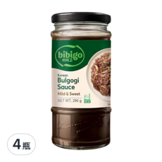 CJ bibigo 韓式頂級燒烤拌醬 原味, 微甜獨特口感不死鹹，醃、烤、煎、炒皆宜, 290g, 4瓶