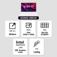 LG전자 그램 15 코어 울트라5 인텔 Iris, 에센스 화이트, 256GB, 8GB, WIN11 Home, 15Z90S-GR5CK