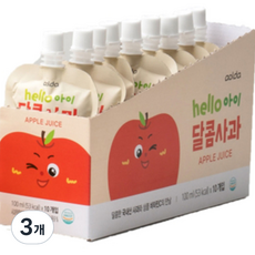 아올다 hello 아이 달콤사과 주스, 사과맛, 1L, 3개