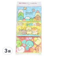HAYASHI 角落生物 印花面紙, 100%原木紙漿, 日本製造, 迷你型6入, 6包, 3袋