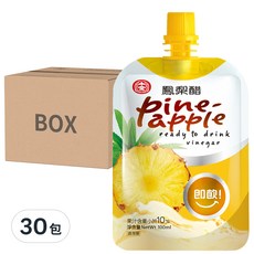 十全 鳳梨醋飲料 30包, 即開即飲，成分簡單，口感香醇, 100ml
