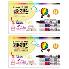 CROWN Magic 12色彩色筆, 2盒, 12色