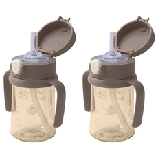 베베락 국내 제조 아이와 PPSU 원터치 빨대컵 210ml, 2개, 초코