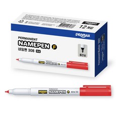 PENMAX 308F中字用簽字筆, 12個, 紅色的
