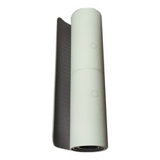 雙色體位線環保TPE靜音瑜珈墊 附背帶 + 透氣網袋 加厚8mm, 抹茶綠, 1組
