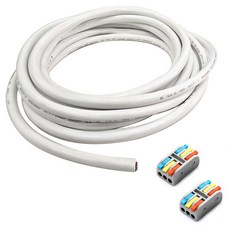 One Stop 切割VCTF電線 白色 5m+3P按壓式接頭 2入組 1.0SQ*3C, 1組
