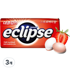 이클립스 스트로베리향 캔디, 34g, 3개