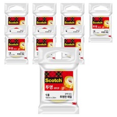 스카치 투명 테이프 550 리필 18mm x 20m, 8개