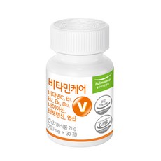 풀무원건강생활 비타민케어 비타민 B1 B2 B6 B12 C 판토텐산, 1개, 30정
