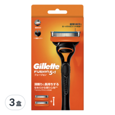 Gillette 吉列 Fusion鋒隱系列 刮鬍刀組，5層刀片，含潤滑，精修刀，彈性感應, 3盒