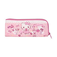 Skater Hello Kitty L型拉鍊餐具袋 水果冰 8.5*21.5*2cm, 1個