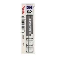 Pentel 飛龍文具 HI-POLYMER 0.5mm 2H 自動鉛筆芯 UL-S-0.5-40，書寫流暢不易斷裂, 1個