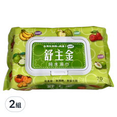 舒主金 純水濕巾, 溫和親膚, 無酒精/香精/螢光劑, 70抽, 4包, 2組