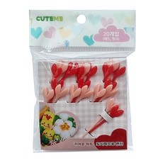 Cuteme 愛心別針 紅色 10入+粉色 10入, 1組