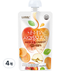 루솔 순수퐁당 퓨레, 혼합맛(사과/당근), 100g, 4개