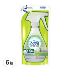 febreze 風倍清 織物除菌消臭噴霧 補充包 綠茶清香, 320ml, 6包