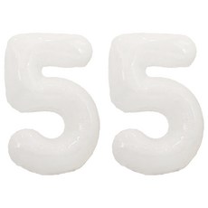 六分埔禮品 32吋 白色數字氣球 5, 2入組 生日派對裝飾, 白色, 2個
