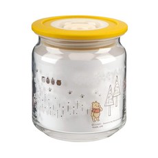Disney 迪士尼 POOH 真空玻璃保存容器, 可愛小熊維尼圖案, 各式小物食物皆可存放, 玻璃透明瓶身, 500ml, 1個