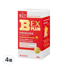 台塑生醫 MD Formula 醫之方 長釋B群EX PLUS加強錠 60錠 促進代謝 增強體力, 60顆, 600mg, 4罐