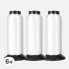 JSTrading 수선용 나일론 투명사 60호 3p, 화이트, 6개