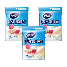 妙潔 垢乾淨吸水魔淨布, 3包