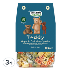 리틀파스타오가닉스 유기농 어린이 파스타 테디, 300g, 3개