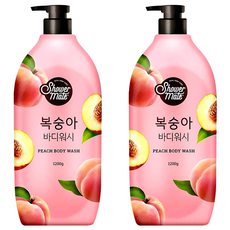 Shower Mate 微風如沐果香沐浴乳 甜蜜桃, 嫩白肌膚 1200g, 1.2kg, 2瓶