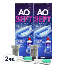 옵티프리 에이오셉 플러스 렌즈 세정액 360ml x 2p + 렌즈 케이스 2p 세트, 2세트