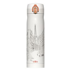 클리나 원터치 보온 보냉 텀블러, 화이트, 500ml, 1개