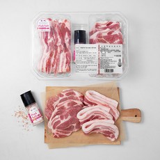 미국산 삼겹 목살 모듬팩 1kg + 허브솔트 110g (냉장), 1세트