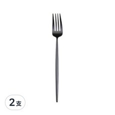 邸家本舖 歐風純色餐具 304不鏽鋼甜點叉, 鈦黑色, 一體成形設計, 鈦黑, 2支