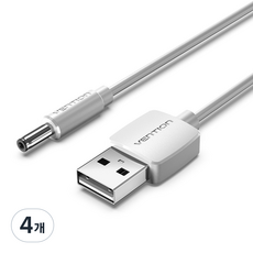 벤션 USB A-DC 3.5mm 충전케이블 CEX, 1.5m, 화이트, 4개