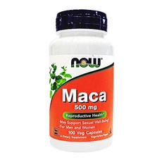 NOW Foods MACA瑪卡膠囊 500mg 100粒，專為男性設計, 100顆, 0.6g, 1罐