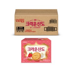크라운 산도 딸기크림치즈, 81g, 18개
