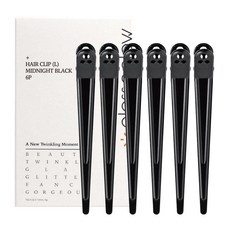 gloss&glow 美髮定位髮夾, 黑色, 6入
