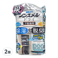 Hakugen Earth 白元 鞋櫃用除濕脫臭劑，活性炭無香，鞋櫃內除濕, 76g, 2個