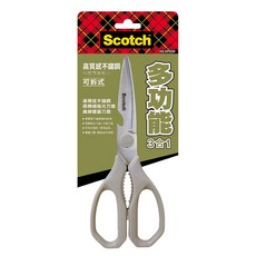 3M Scotch 多功能3合1不鏽鋼料理專用剪刀，可拆式，曲線鋸齒刀面，開瓶器設計, KS-DP200, 1支