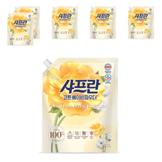 샤프란 섬유유연제 코튼 베이비파우더 리필, 2.1L, 6개 2100ml, 6팩
