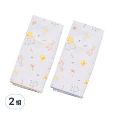 PiYOPiYO 黃色小鴨 印花紗布澡巾 2入, 純棉紗布, 細緻柔軟, 吸濕快乾, 親膚不起毛球, 寶寶必備, 30 x 50cm, 藍色/黃色 顏色隨機, 2組