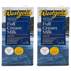 westgold威斯蘭 全脂保久乳 1公升/罐 (2入) - 紐西蘭原裝進口，香醇濃郁，營養豐富, 1L, 2瓶