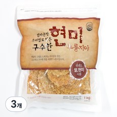 엄마손맛 우리쌀로 만든 구수한 현미누룽지야, 1kg, 3개