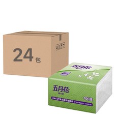 五月花 13吋餐巾紙, White, 100張, 24包