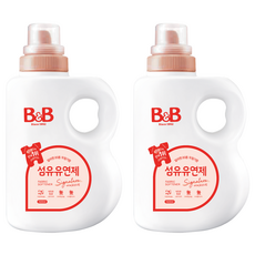비앤비 비자극 유아 섬유유연제 시그니처 알러젠프리 자스민앤로즈향 용기형, 1.5L, 2개