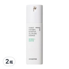 INNISFREE 綠樹林風男士多效合一精華，改善皺紋與肌膚暗沉，化妝水乳液精華液多效合一，濟州葛札瓦黑酵母配方, 100ml, 2瓶