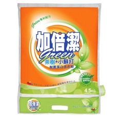 加倍潔 茶樹+小蘇打 制菌潔白洗衣粉, 食用級小蘇打, 無磷配方, 防潮蓋設計 4.5KG, 1包