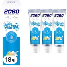 애경 2080 베이킹소다 퓨어 레몬라임향 치약 120g, 18개