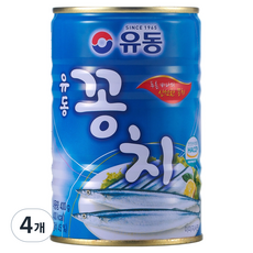 유동 꽁치 통조림, 400g, 4개입