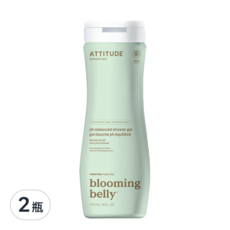 ATTITUDE blooming belly 孕媽咪系列 摩洛哥堅果油天然沐浴露 473ml, 2瓶